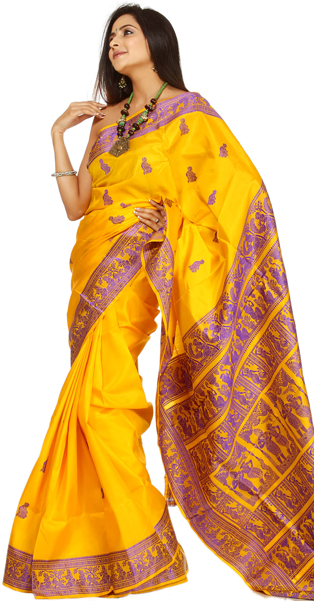 Baluchari Mythological Motif Saree