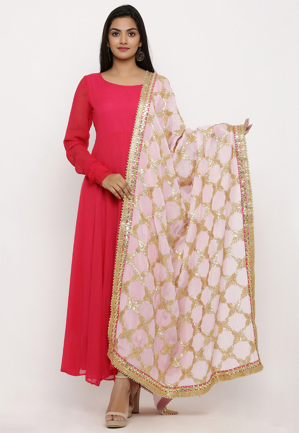 Embroidered Chinon Dupatta