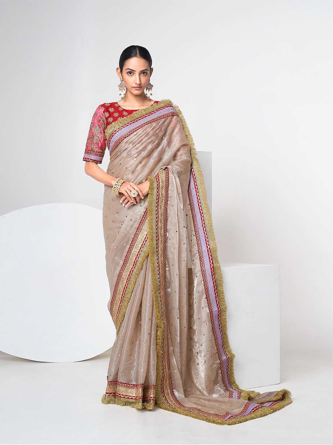 Premium Organza Scalloped Saree