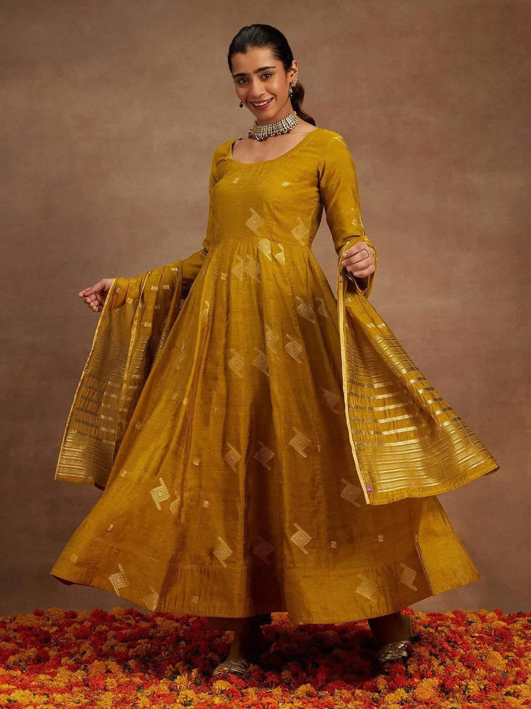 Silk Blend Festive Anarkali