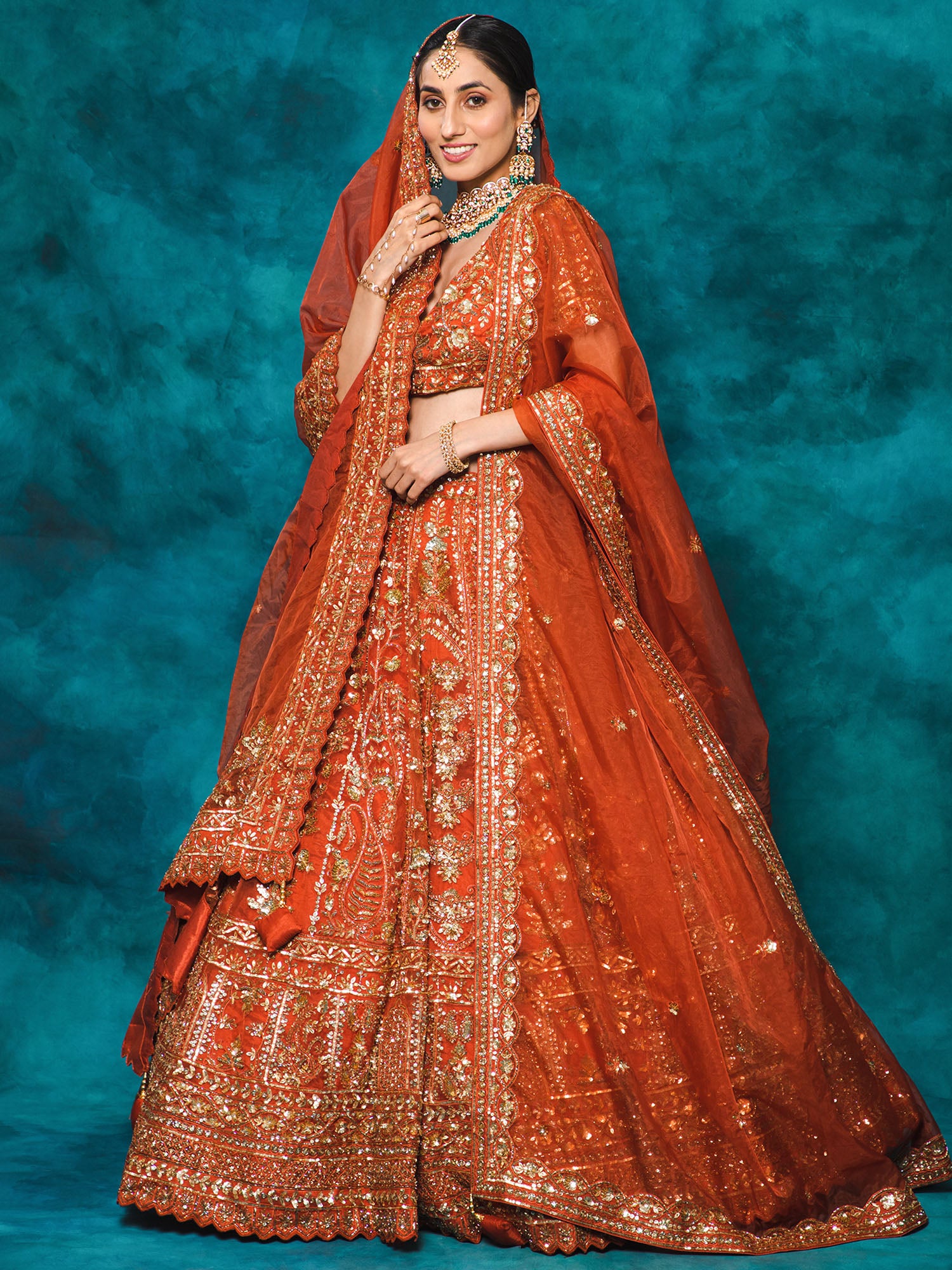 designer organza bridal suit